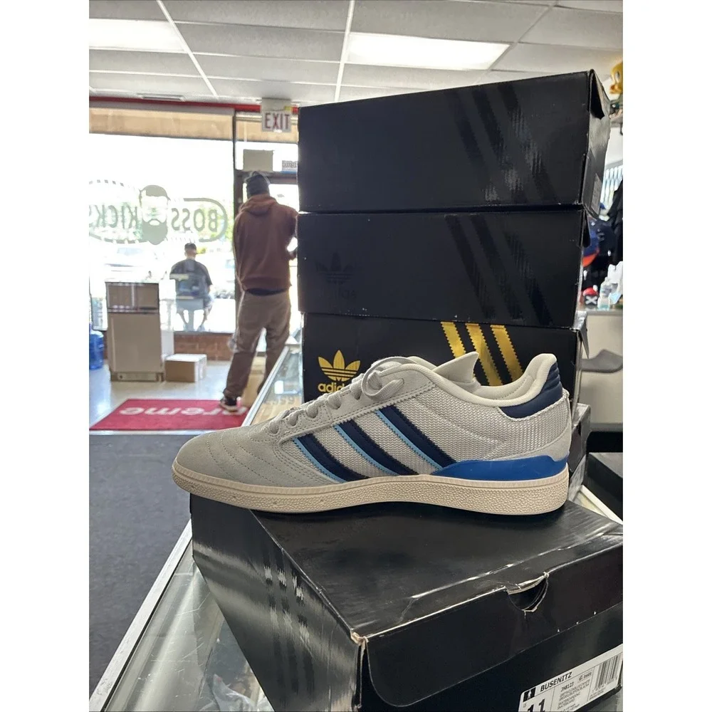 Adidas Busenitz Pro Grey Two/Dark Blue/Chalk White Mens JH8123 SZ 11 New NWT